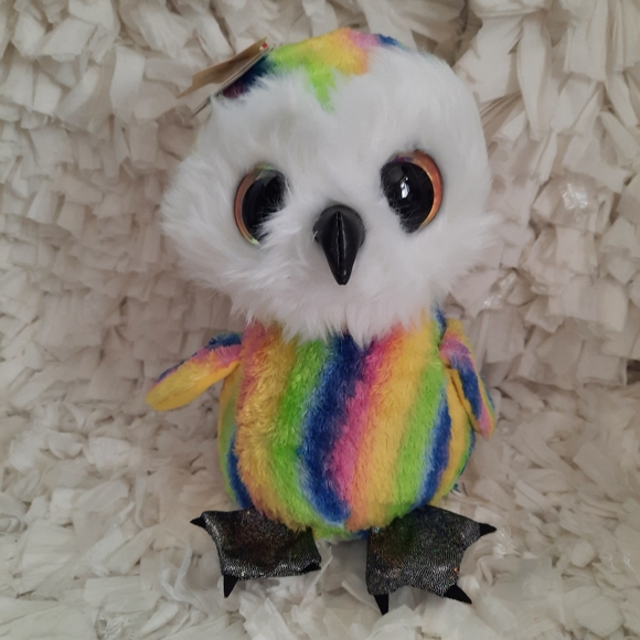 Lumo Stars Stripe the Owl NWT Rainbow Glitter Feet - Picture 5 of 9